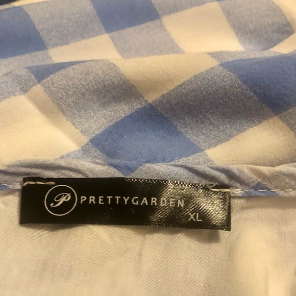 Sleeveless tiered blue gingham dress, XL - Picture 5 of 6